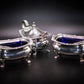 Beautiful Edwardian Silver Cruet Mustard & 2 Salt Cellars Deakin & Francis 1904