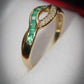 Stunning 9ct Gold Emerald and Diamond Ring Size O Great Gift Idea