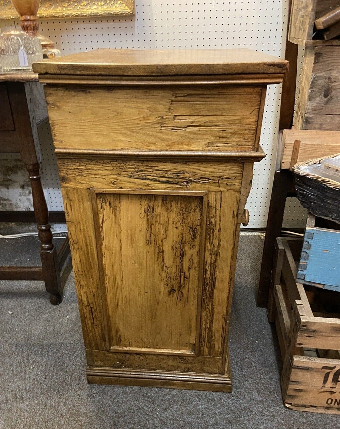 Beautiful Rustic French Bedside Table / Cupboard / Cabinet Furniture