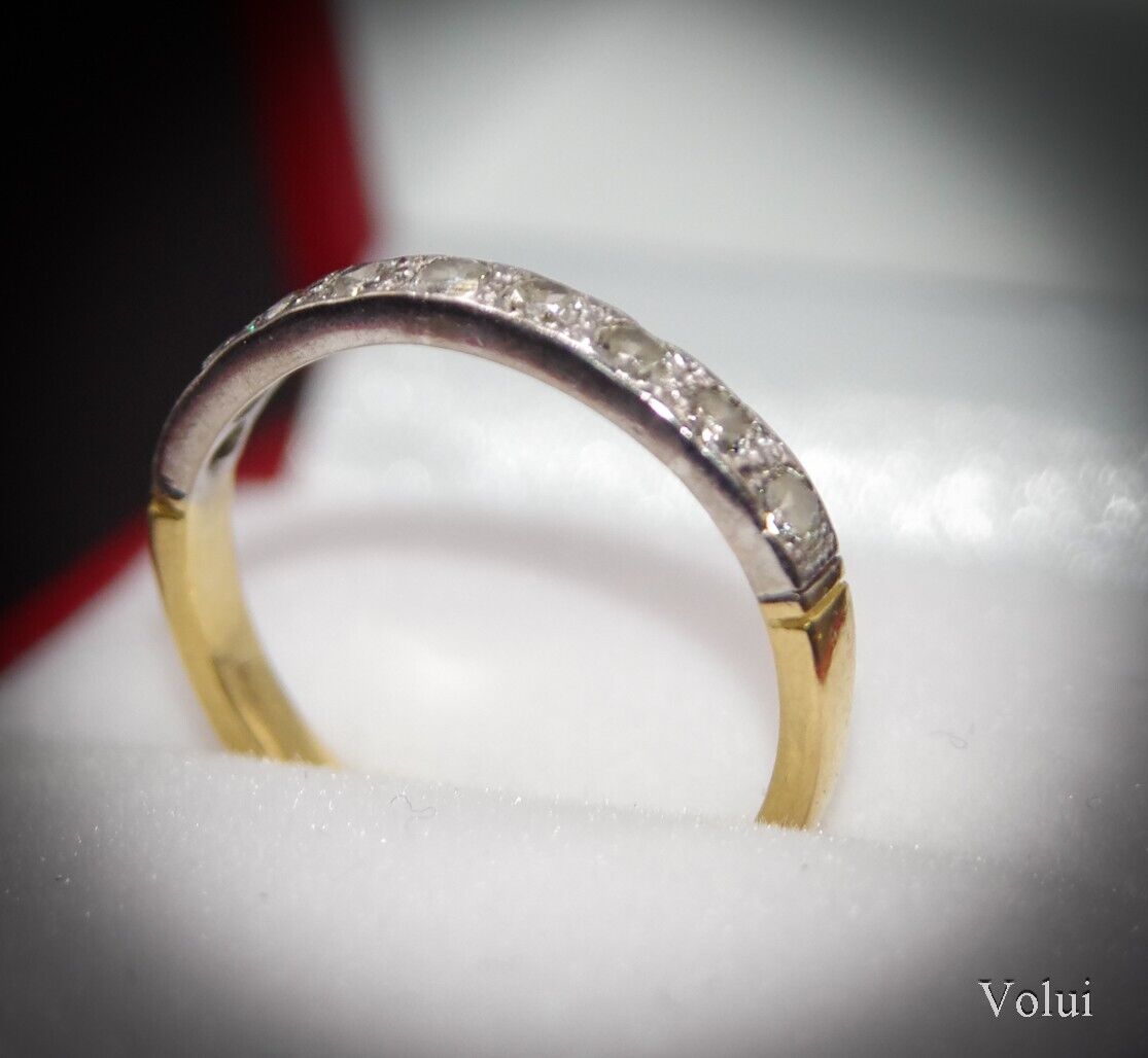 Attractive 18 Carat Gold and Diamond Half Eternity Ring Size M 1/2 Gift Idea