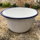 Vintage Enamel Bowl Glider Foreign 16cm Kitchenalia Cooking Camping Baking