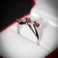 Stunning 9 Carat White Gold and Red Diamond Ring Size P 1/2 Pre-Owned Great Gift