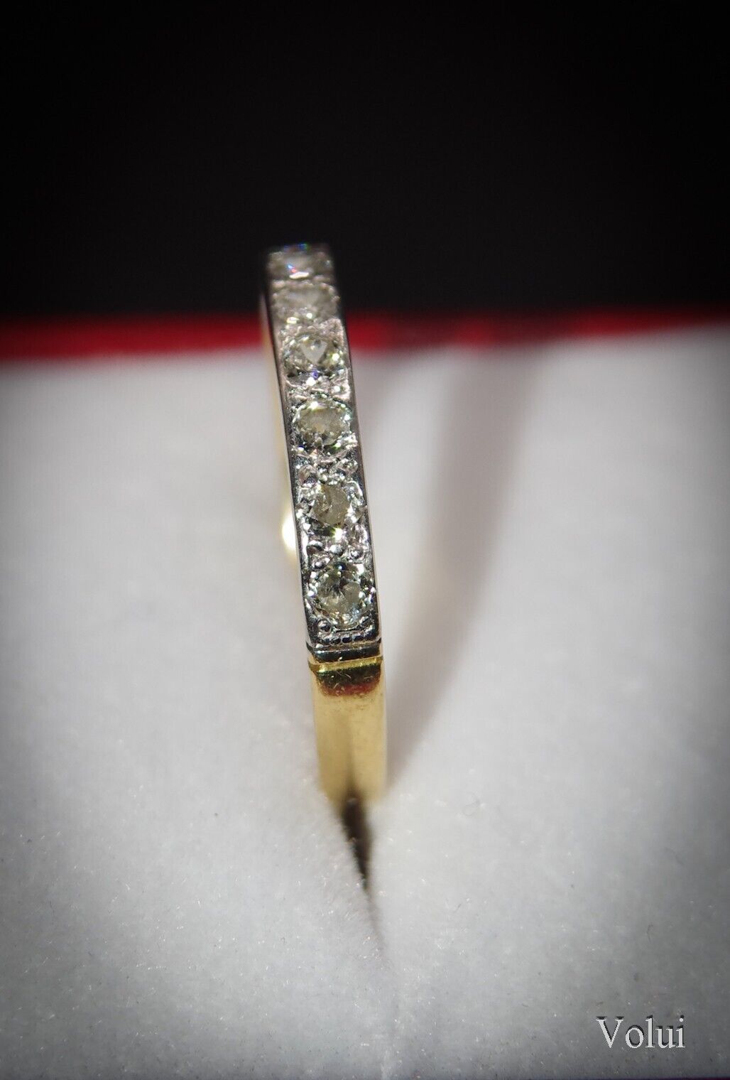 Attractive 18 Carat Gold and Diamond Half Eternity Ring Size M 1/2 Gift Idea