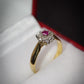 Classic J.S.N 18 Carat Gold Diamond and Ruby Cluster Ring Size M 1/2 Pre-Owned