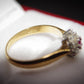 Classic J.S.N 18 Carat Gold Diamond and Ruby Cluster Ring Size M 1/2 Pre-Owned