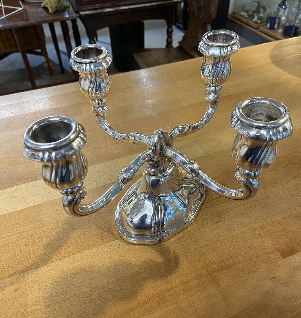 Vintage Silver Plated Candelabra Four Sconces Table Centrepiece Collectable