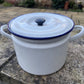 Vintage Small Enamel Lidded Pot Dish Glider Brand 16cm Cook Pot Kitchenalia