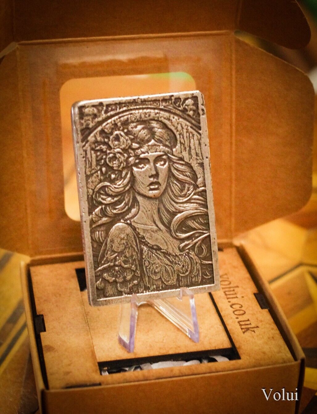 Silver Bar Art Nouveau Eleanor Design Collectable Sand Cast Hand Finished