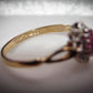 Stunning 9 Carat Gold Diamond and Amethyst Cluster Ring Size M Pre-Owned