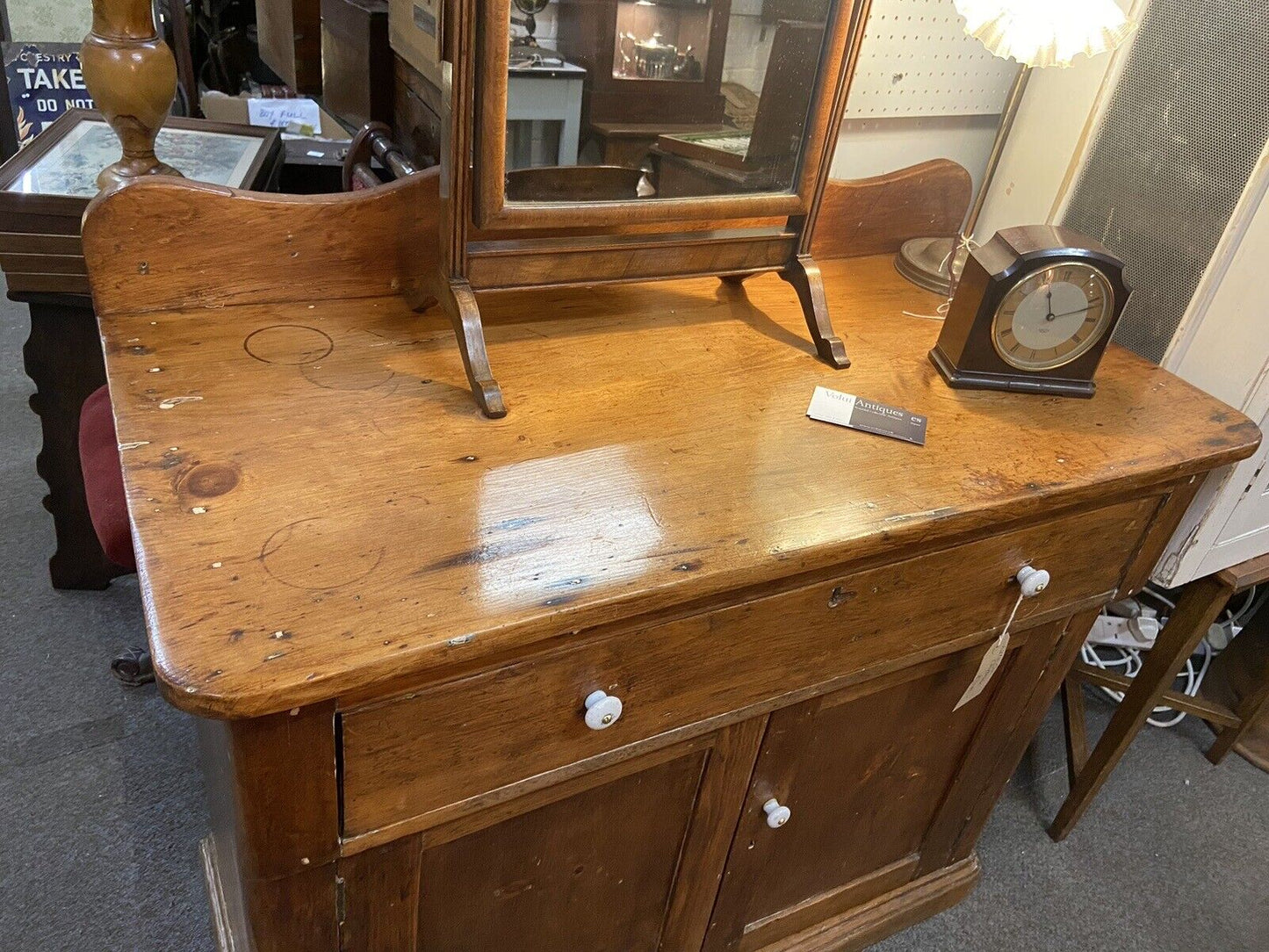 Antique Chiffonier Pine Cupboard Sideboard Late 19th Century Furniture