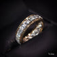 Eyecatching 9 Carat Yellow and White Gold Quartz Ring Size M Pre-Owned Gift Idea