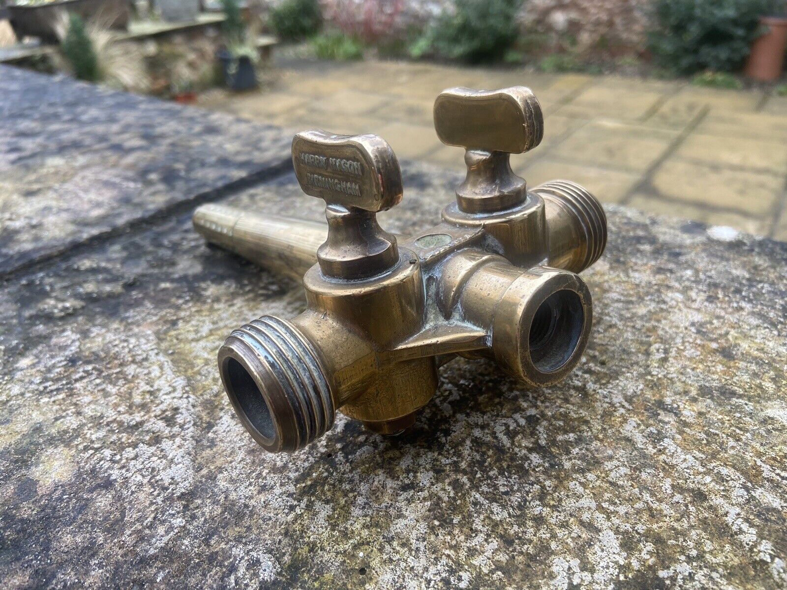 Pair Vintage Harry Mason Birmingham Brass Double Beer Tap Valve Keg Collectable