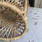 VIntage Mini Peacock Wicker Fan Back Rattan Chair 38cm Doll Plant Stand Boho