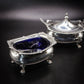 Beautiful Edwardian Silver Cruet Mustard & 2 Salt Cellars Deakin & Francis 1904