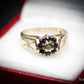 Unusual 9 Carat Gold Sapphire and Diamond Ring Size L Pre-Owned Gift Idea