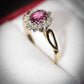 Stunning 9 Carat Gold Diamond and Amethyst Cluster Ring Size M Pre-Owned