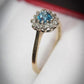 Beautiful 9 Carat Gold Topaz and Diamond Ring SIze L Pre-owned Great Gift Idea