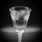 Late Georgian Air Twist Wine Glass Antique Glassware Floral Design Collectable