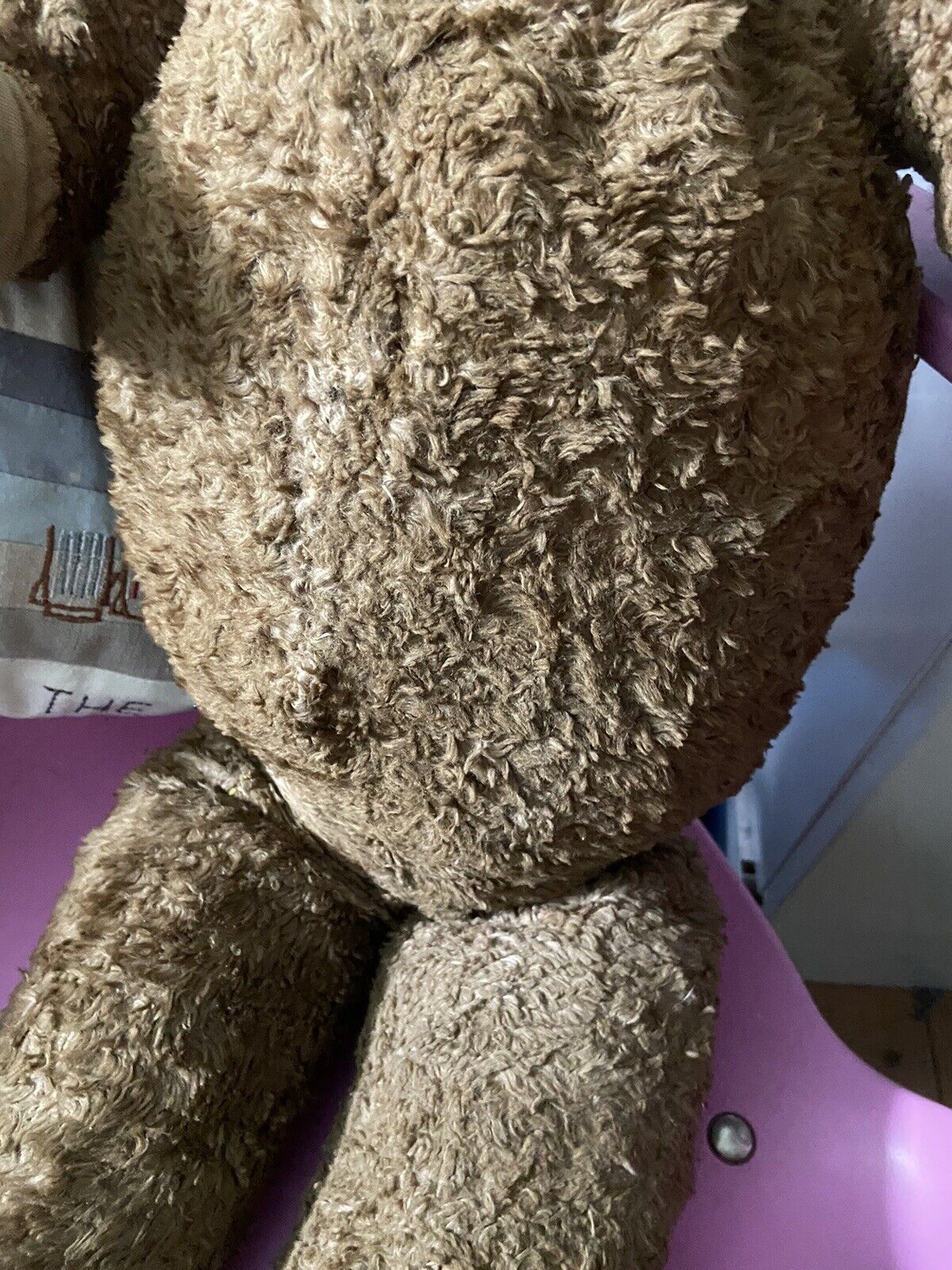 Large Vintage Teddy Bear Straw Filled Jointed Teddies In Need Of Love and Repair