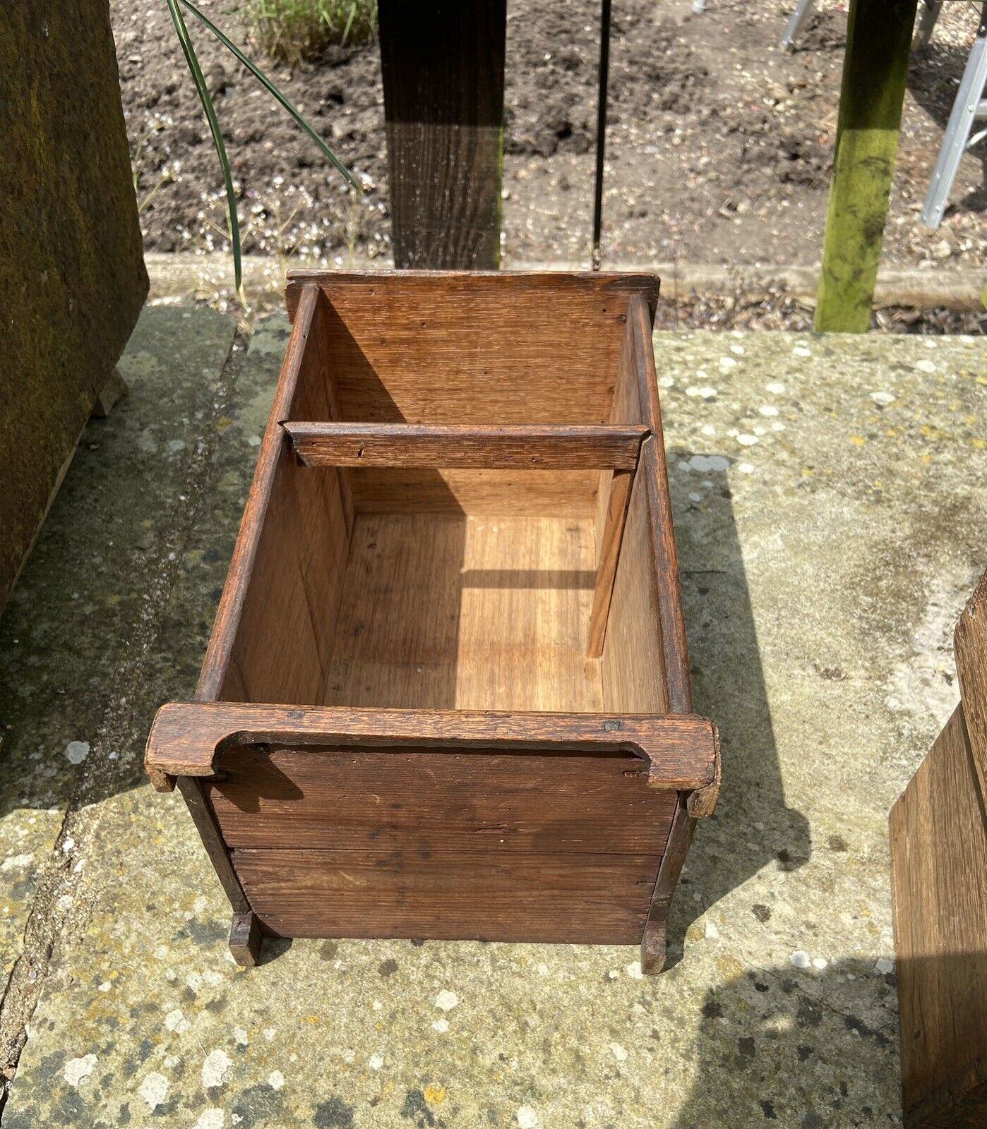 Small Antique Oak Spice Drawers Tabletop Two Drawer Unit Funiture