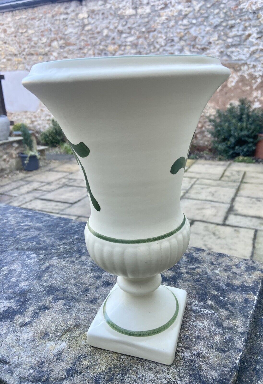 Vintage Honiton Pottery Urn Vase Hand Painted Floral Design Collectable