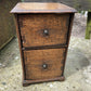 Small Antique Oak Spice Drawers Tabletop Two Drawer Unit Funiture