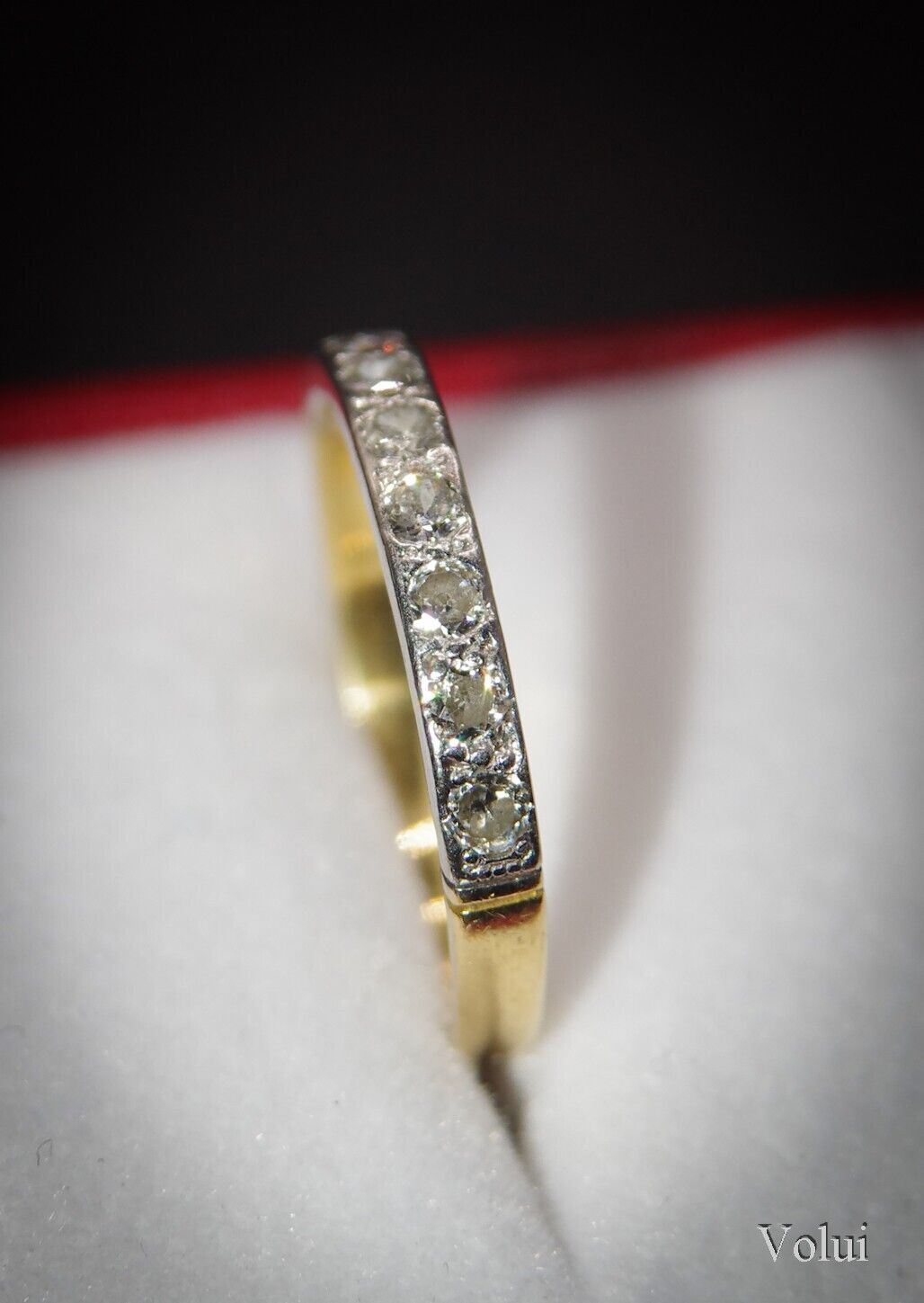 Attractive 18 Carat Gold and Diamond Half Eternity Ring Size M 1/2 Gift Idea