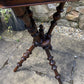 Victorian Gypsy Table Bobbin Leg Floral Tapestry Topped Three Legged Table