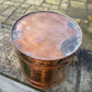 Vintage Copper Pot Bucket Bin Planter Jardiniere Hammered Brass Lion Head Handle