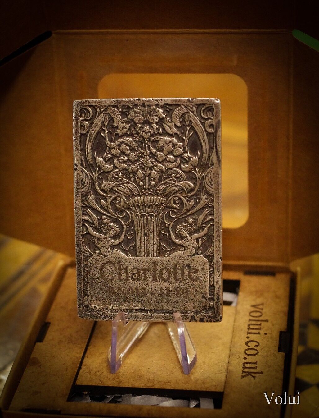 Silver Bar Design Art Nouveau Charlotte Collectable Sand Cast Hand Finished