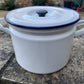 Vintage Small Enamel Lidded Pot Dish Glider Brand 16cm Cook Pot Kitchenalia