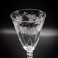 Late Georgian Air Twist Wine Glass Antique Glassware Floral Design Collectable