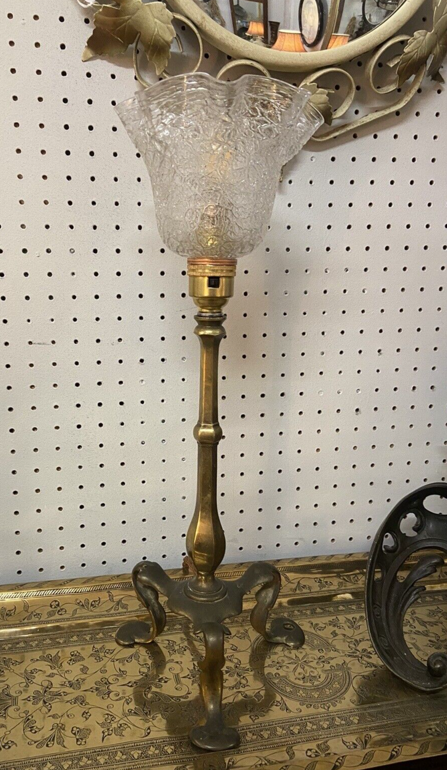 Antique Pullman Carriage Lamp Arts & Crafts Brass Train Table Light Collectable