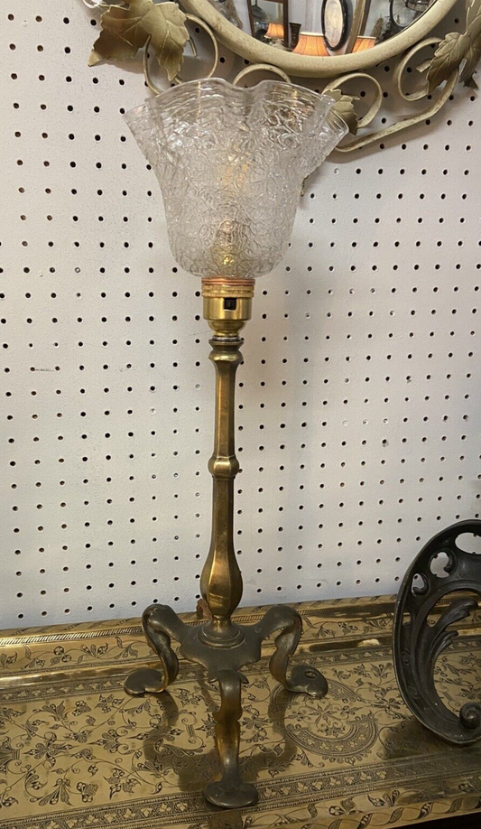 Antique Pullman Carriage Lamp Arts & Crafts Brass Train Table Light Collectable