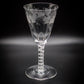 Late Georgian Air Twist Wine Glass Antique Glassware Floral Design Collectable