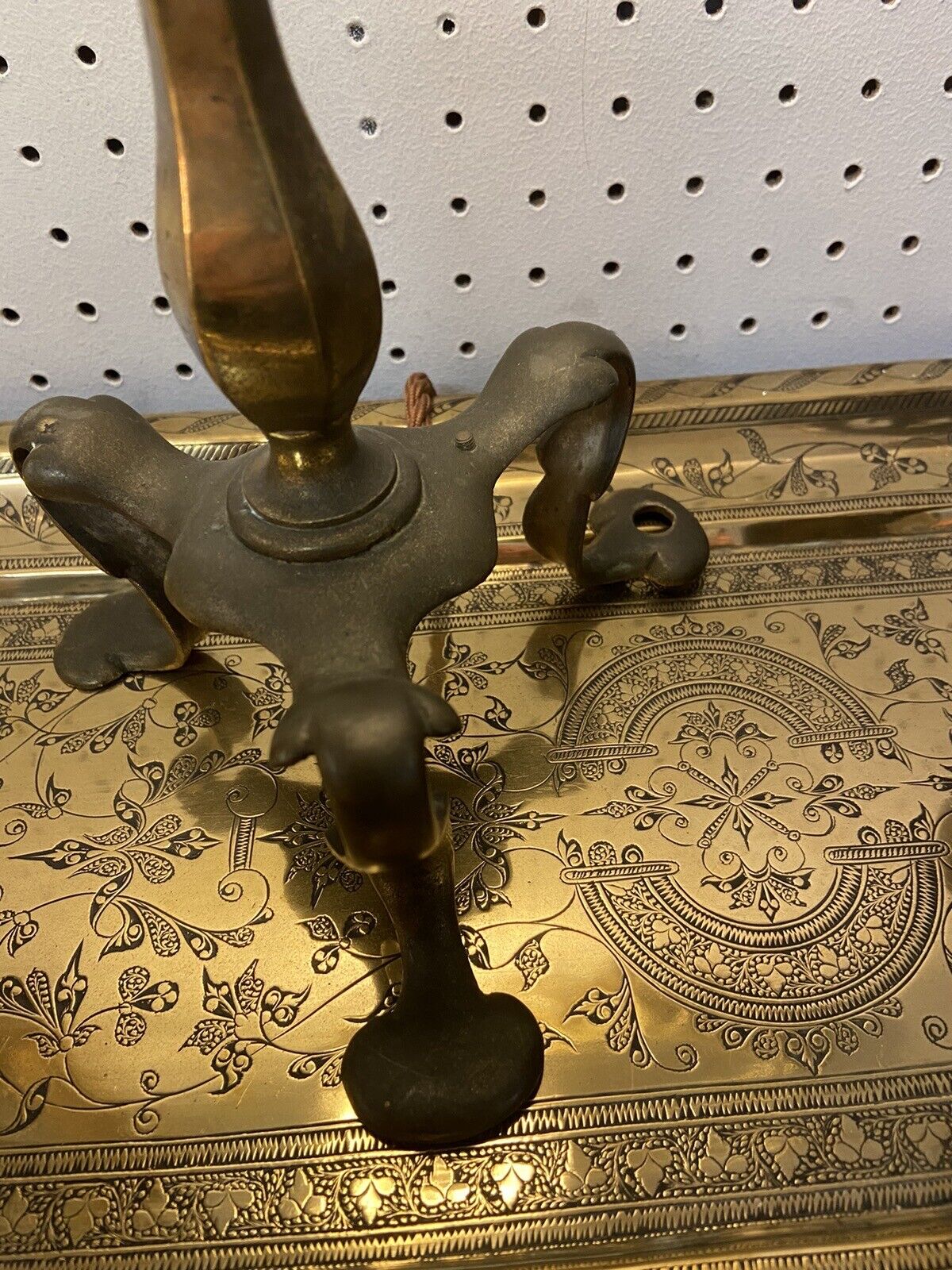 Antique Pullman Carriage Lamp Arts & Crafts Brass Train Table Light Collectable