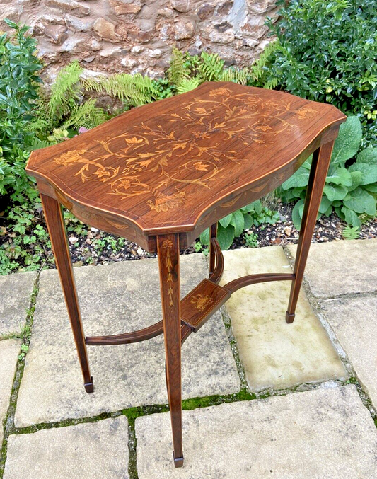 Antique Victorian Jubilee Celebration Occasional Rosewood Inlaid 1887 Table