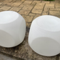 Pair of Vintage Lightshades Lampshades Opaque Glass Dice/Cube Art Deco 18cm