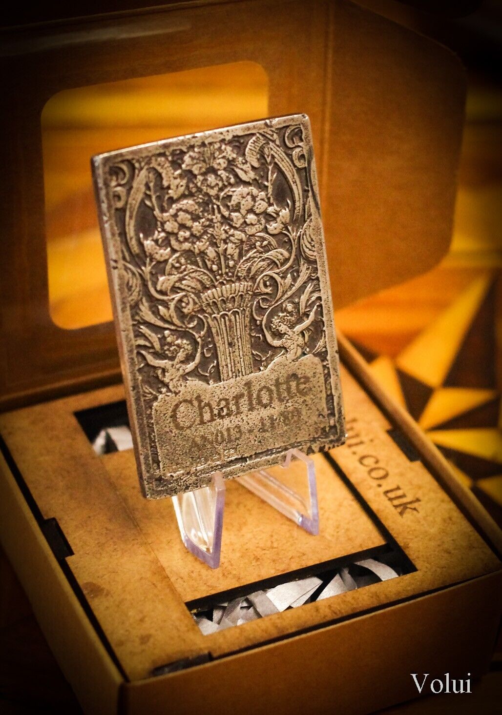 Silver Bar Design Art Nouveau Charlotte Collectable Sand Cast Hand Finished