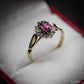 Stunning 9 Carat Gold Diamond and Amethyst Cluster Ring Size M Pre-Owned