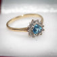 Beautiful 9 Carat Gold Topaz and Diamond Ring SIze L Pre-owned Great Gift Idea