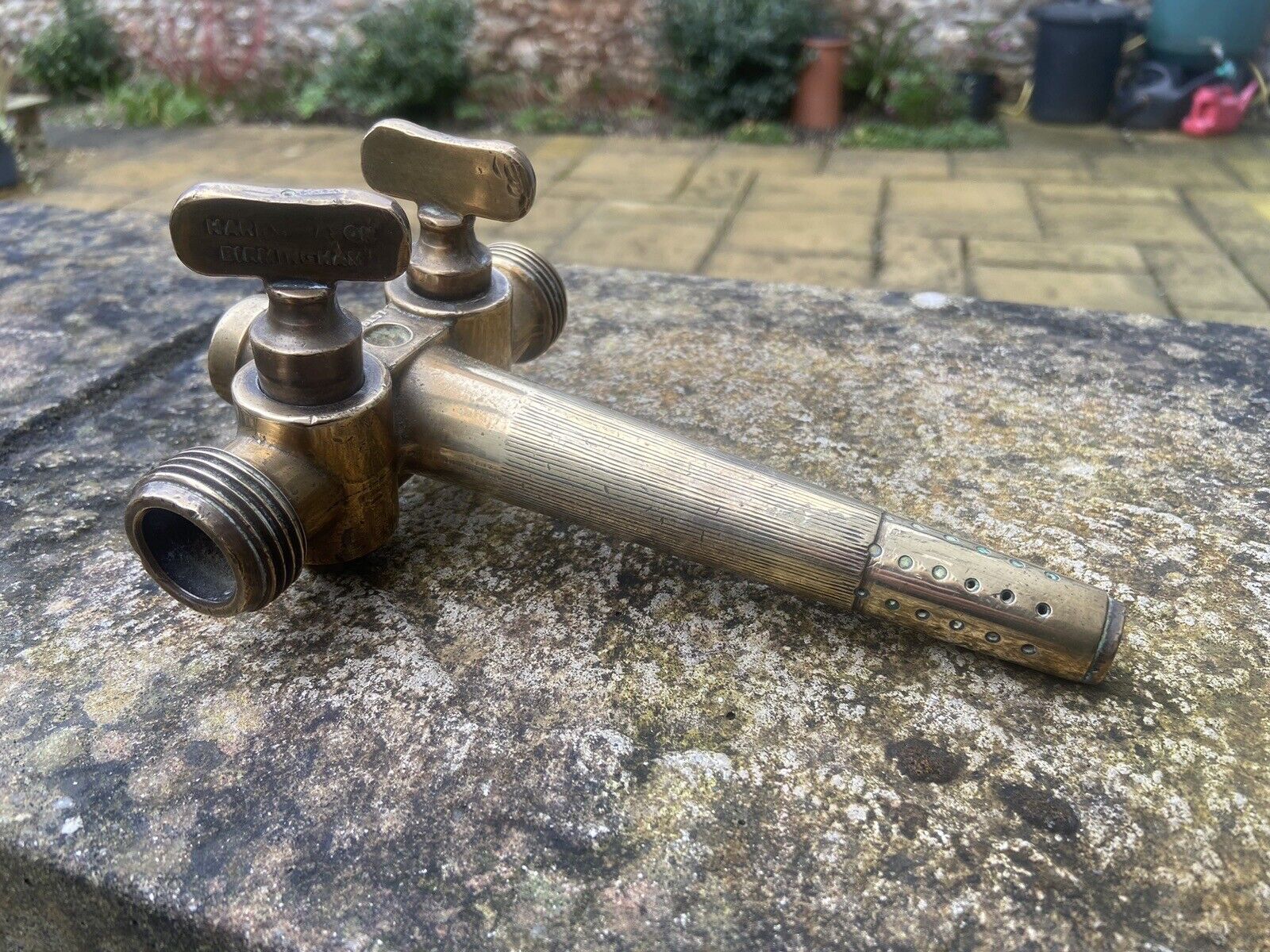 Pair Vintage Harry Mason Birmingham Brass Double Beer Tap Valve Keg Collectable