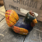 Vintage Wooden Chicken Cockerel Ornament Hand Painted Shabby Chic Ornament