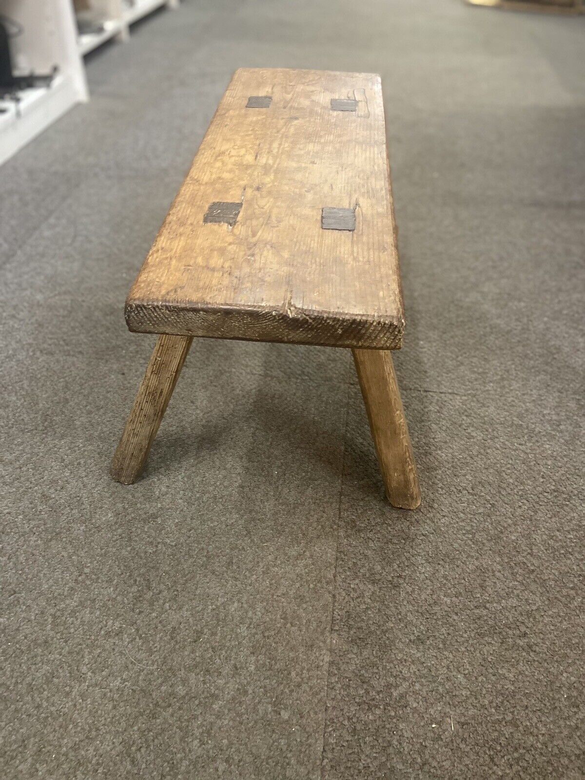 Antique Wooden Stool Pig Bench Rustic Handcrafted Furniture Collectable