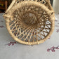 VIntage Mini Peacock Wicker Fan Back Rattan Chair 38cm Doll Plant Stand Boho