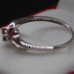 Stunning 9 Carat White Gold and Red Diamond Ring Size P 1/2 Pre-Owned Great Gift