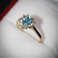 Beautiful 9 Carat Gold Topaz and Diamond Ring SIze L Pre-owned Great Gift Idea