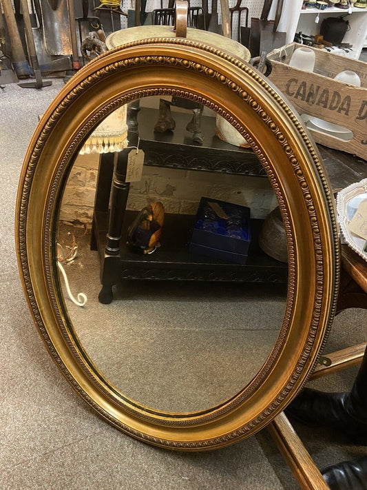 Large Vintage Gilt Framed Oval Mirror House & Home Decorative Mirrors