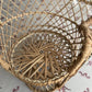 VIntage Mini Peacock Wicker Fan Back Rattan Chair 38cm Doll Plant Stand Boho