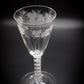 Late Georgian Air Twist Wine Glass Antique Glassware Floral Design Collectable